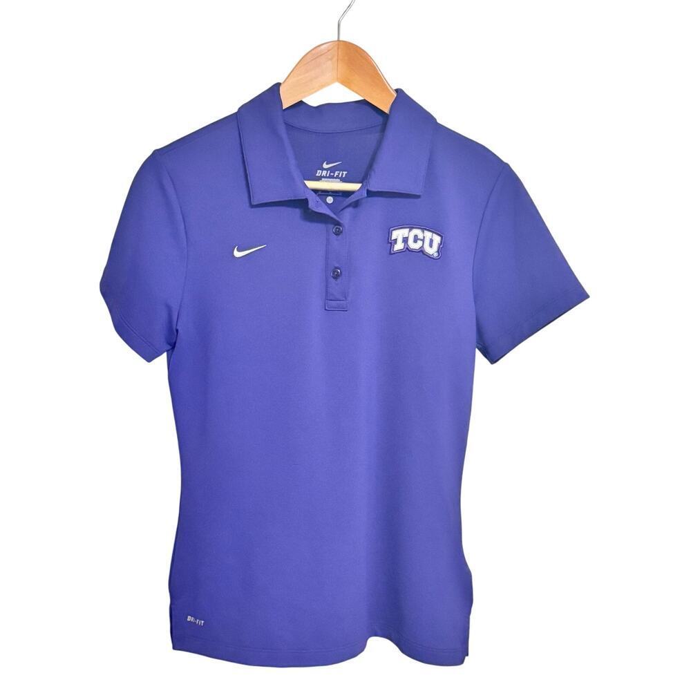 NIKE TCU Texas Christian‎ Horned Frogs Dri-Fit Purple Polo NCAA Women's Sz M